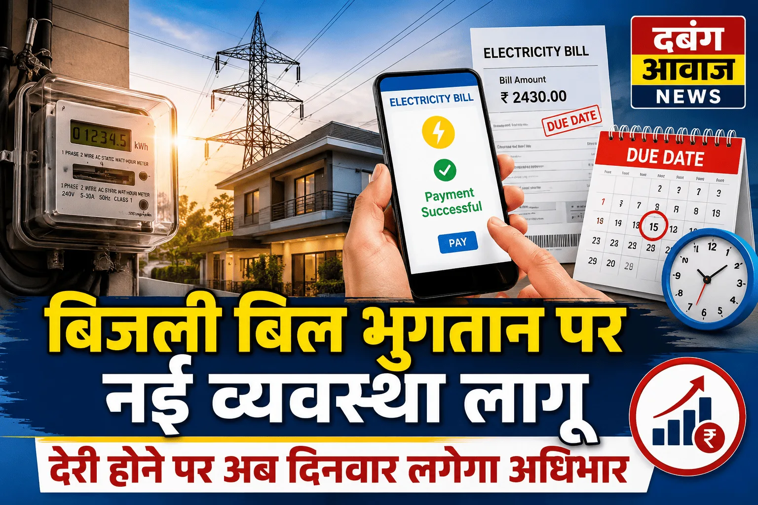 छत्तीसगढ़ में बिजली बिल भुगतान पर नई व्यवस्था, देरी पर अब दिनवार अधिभार