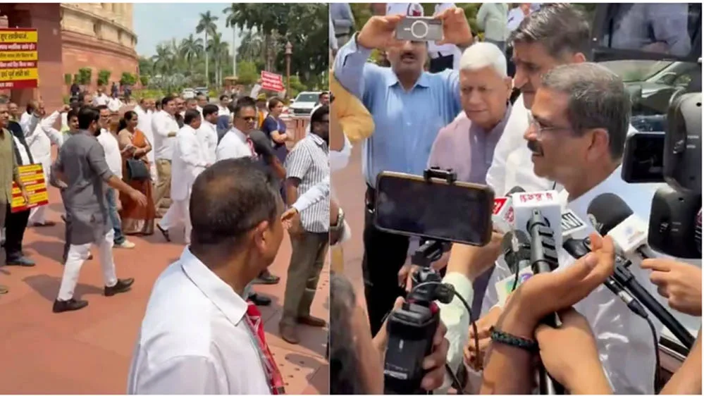 संसद में धर्मेंद्र प्रधान का भव्य स्वागत, इस्तीफे के बाद पहली बार पहुंचे तो NDA सांसदों ने पाग पहनाकर किया अभिनंदन