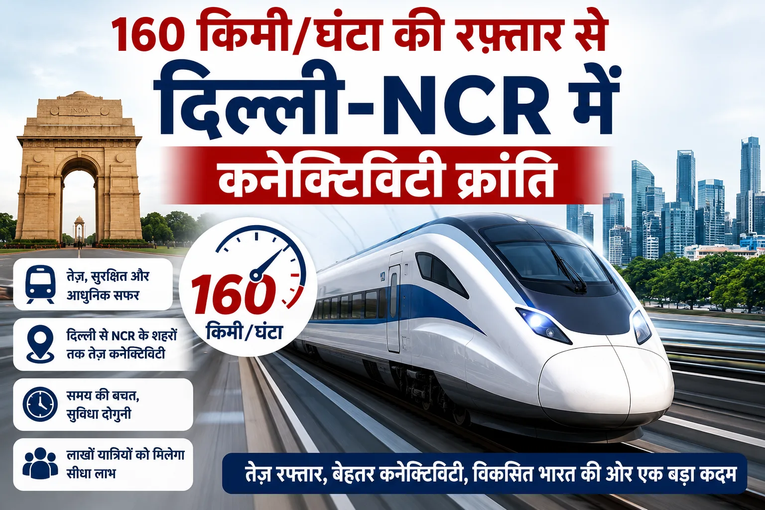 160 किमी/घंटा की रफ्तार से दिल्ली-NCR में कनेक्टिविटी क्रांति