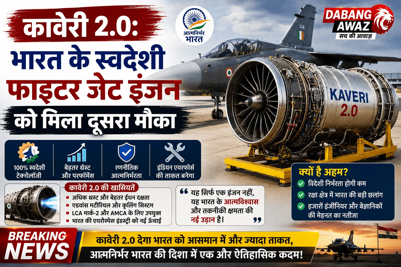 कावेरी 2.0: भारत के स्वदेशी फाइटर जेट इंजन को मिला दूसरा मौका