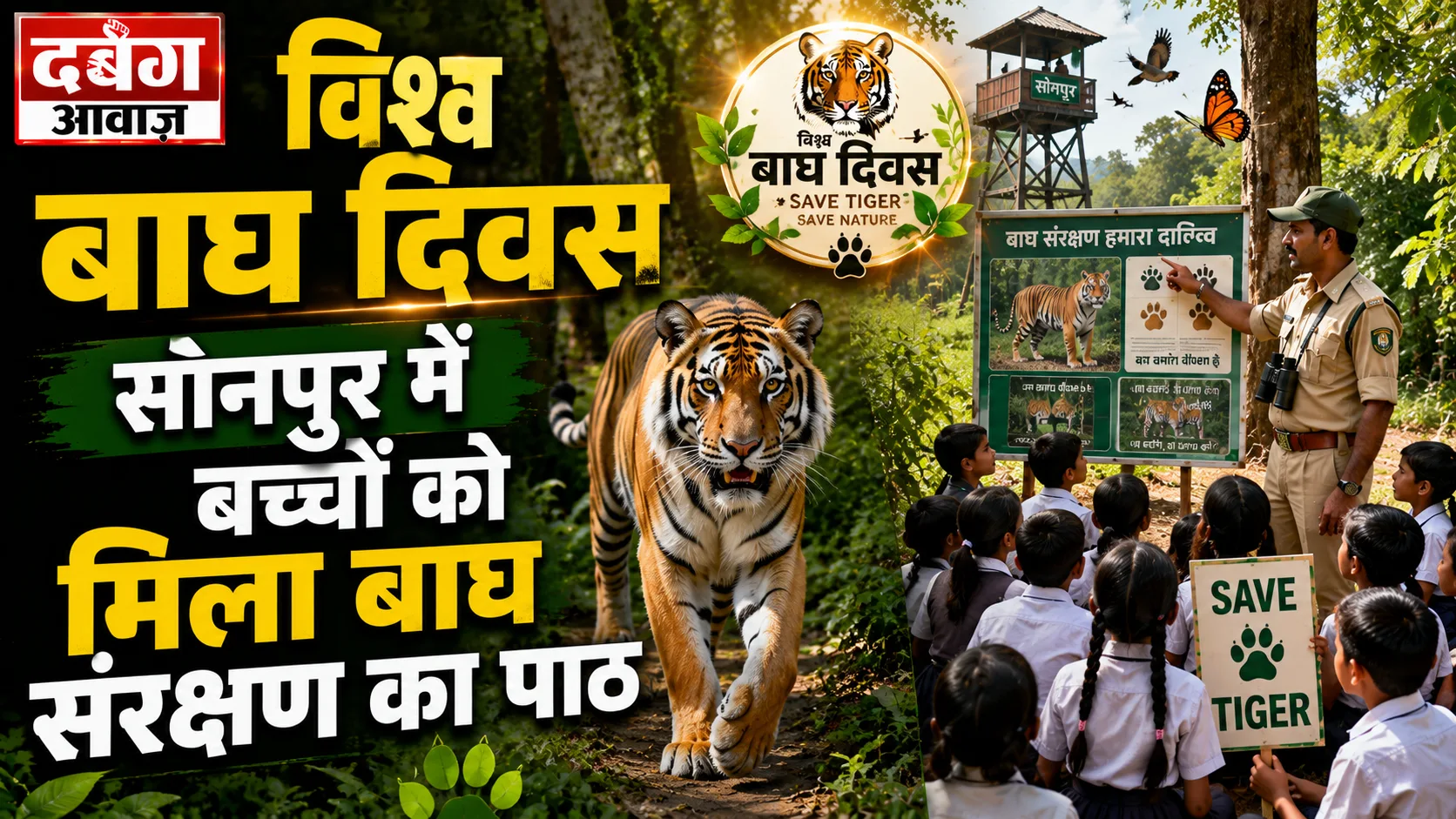 विश्व बाघ दिवस: सोनपुर में बच्चों को मिला बाघ संरक्षण का पाठ