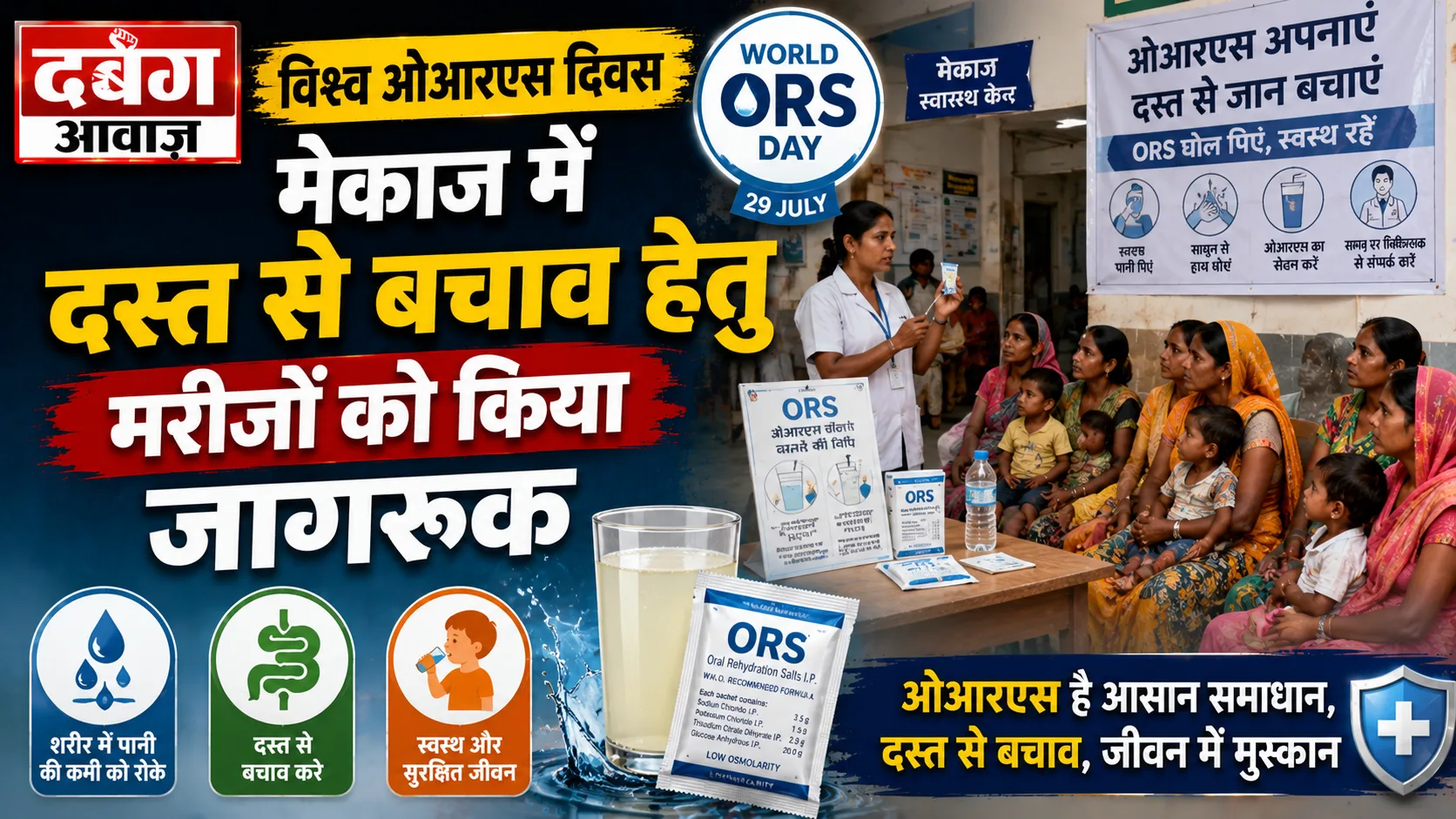 विश्व ओआरएस दिवस: मेकाज में दस्त से बचाव हेतु मरीजों को किया जागरूक