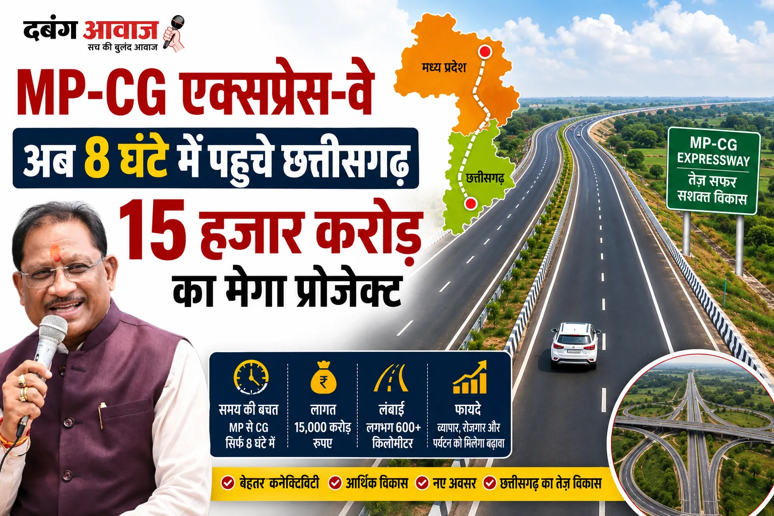 MP-CG एक्सप्रेस-वे: अब 8 घंटे में पहुचें छत्तीसगढ़, 15 हजार करोड़ का मेगा प्रोजेक्ट